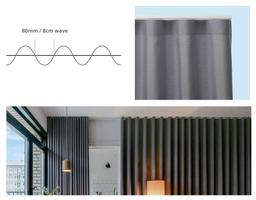 Silent Gliss 80mm wave curtains showing S-shaped folds