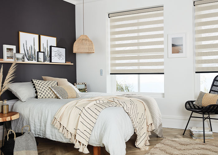 Electric roller blinds in a modern room