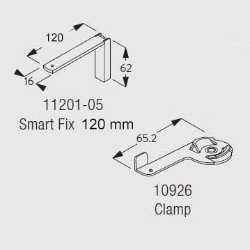 Autoglide 5100 L Shaped Bracket 120mm and Clamp (11203)