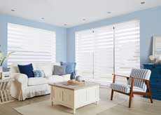 The Vision blind with Louvolite Verona White fabric